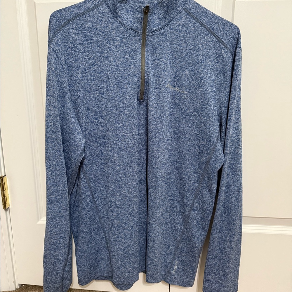 Eddie Bauer Heather Blue Athletic 1/4 Zip
